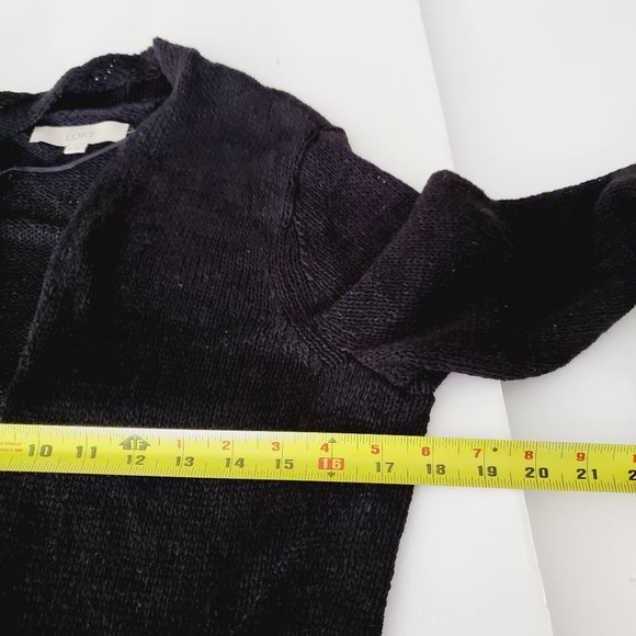 LOFT Cotton Open Knit Black Cardigan - Picture 8 of 9